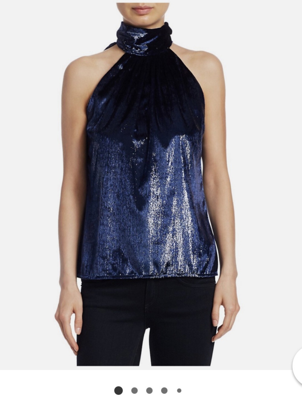 Ramy Brook Pam Shiny Velvet Halter Top